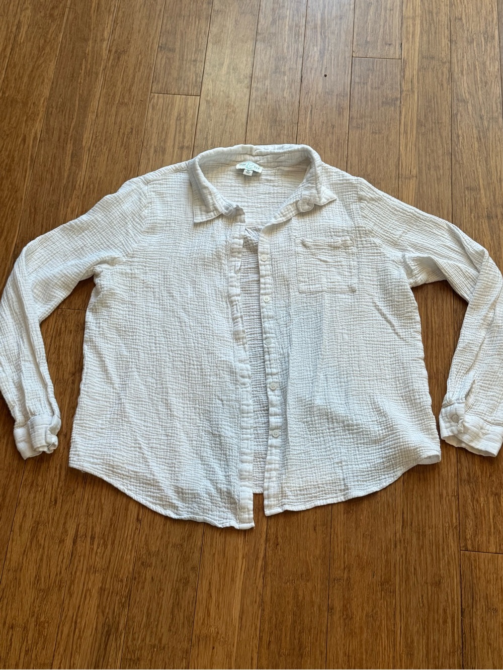 June & Ivy White Gauze Button-Up Shirt